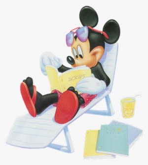 Mickey Mouse Reading Some Good Books While Relaxing - Mickey Mouse Relaxing - Transparent PNG Free Download