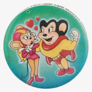 Mighty Mouse And Pearl Pureheart Entertainment Button - Mighty Mouse And Pearl Pureheart - Transparent PNG Free Download