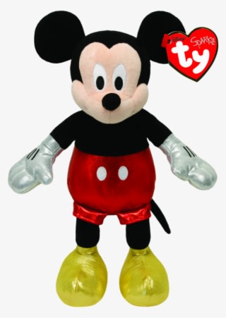 Mickey Mouse Red Sparkle Beanie Babies - Ty Mickey Mouse - Transparent PNG Free Download