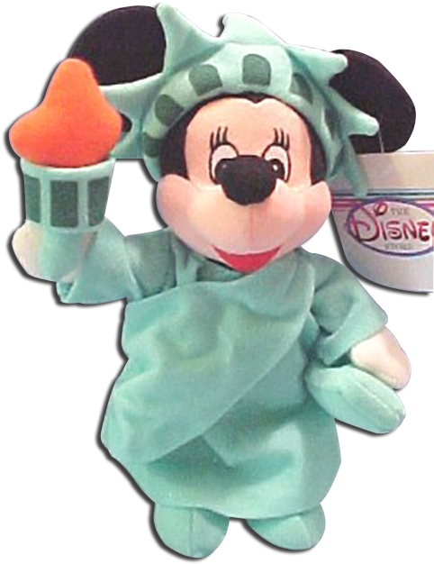 Minnie Mouse Statue Of Liberty Disney Store Doll Plush - Minnie Mouse Doll Liberty - Transparent PNG Free Download
