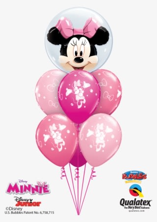 Disney Minnie Mouse Pink Bubble Bouquet At London Helium - Minnie Mouse Balloons Png - Transparent PNG Free Download