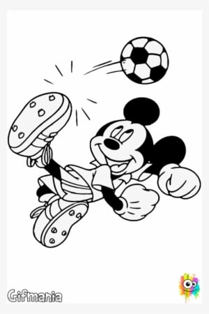 Mickey Futbolista - Mickey Mouse Jugando Futbol Para Colorear - Transparent PNG Free Download