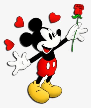 Pin By Lorena Salinas On Boda - Mickey Mouse With Rose - Transparent PNG Free Download