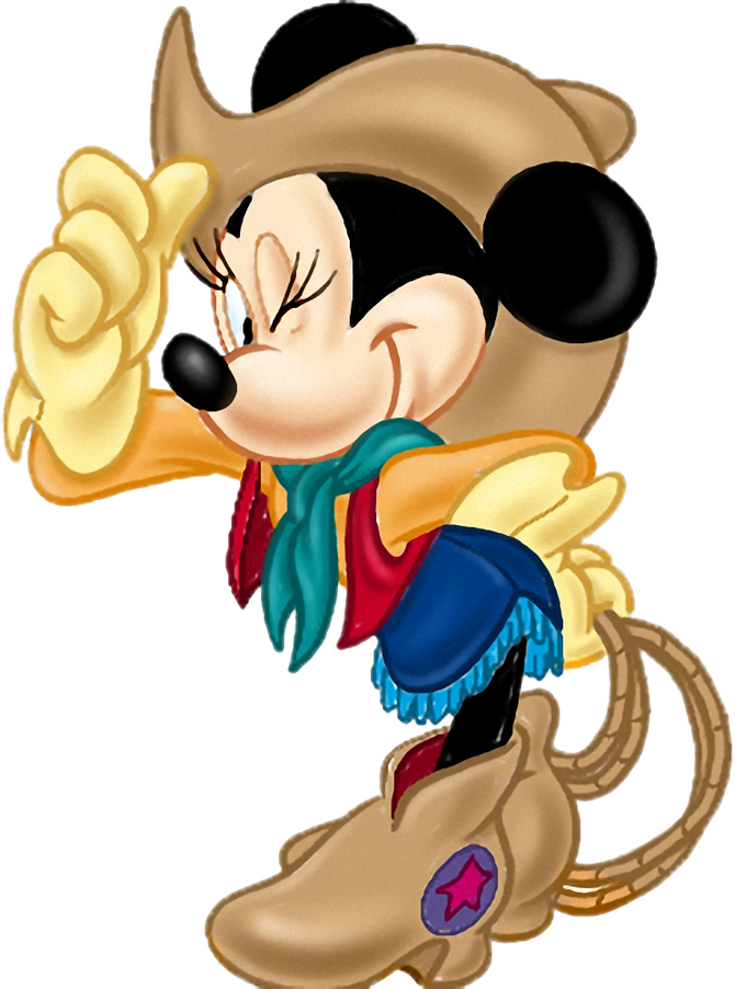 Mickey And Friends - Clipart Minnie Mouse Cowgirl - Transparent PNG Free Download