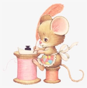 Kjb Morehead09 Mousewritingjanet Smaller - Sewing Mouse Illustration - Transparent PNG Free Download