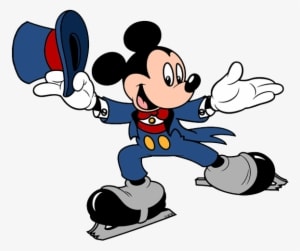 Mickey Skating - Mickey Mouse On Ice Skates - Transparent PNG Free Download