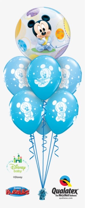 Pale Blue Baby Mickey - 22 Bubble Baby Mickey Mouse Balloon - Transparent PNG Free Download