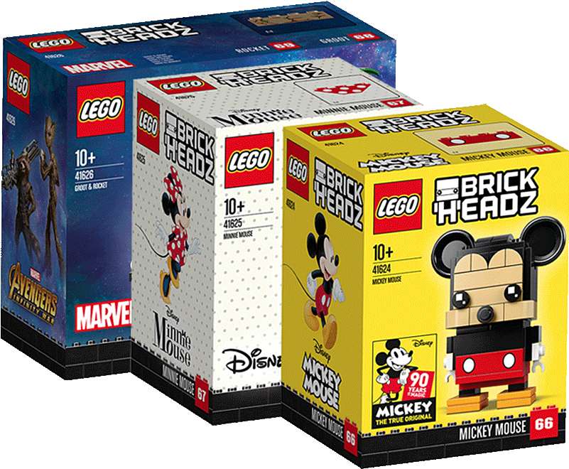 Lego Lego Fangtouzi Brickheadz Big Head Cartoon Doll - Lego Mickey Mouse Brickheadz - Transparent PNG Free Download