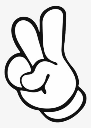 Mickey Mouse Hands Peace - Transparent PNG Free Download