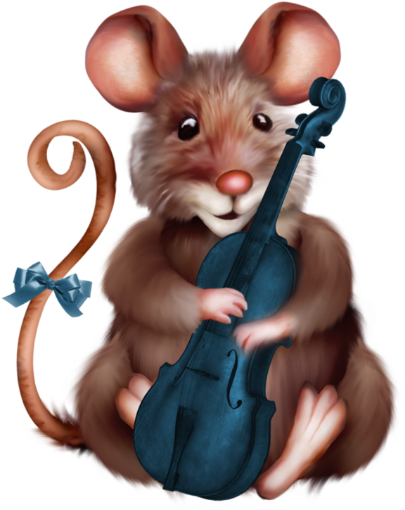 Mouse Playing Violin - Transparent PNG Free Download