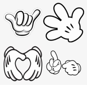 Mickey Mouse Hand Template - Transparent PNG Free Download