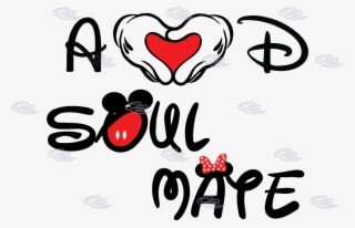 Soulmate Shirts Mickey's Hands With Initials - Soul Mates Mickey Mouse - Transparent PNG Free Download