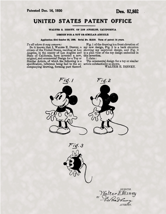 Mickey Mouse Patent - Transparent PNG Free Download