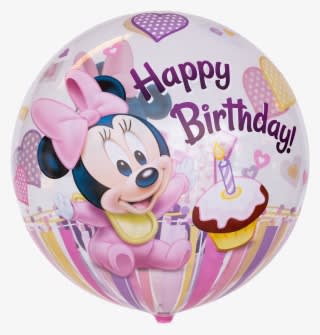 Bubble Ballon Motiv Quot Minnie Maus Quot Ballongruesse - Happy 1st Birthday Girl Minnie Mouse - Transparent PNG Free Download