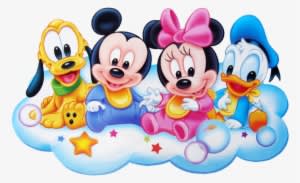 Disney Baby Characters Include Mickey Mouse,minnie - Minnie E Mickey Baby - Transparent PNG Free Download
