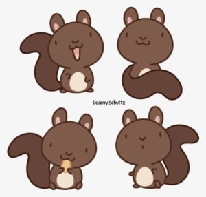 Mouse Watercolor - Squirrel Kawaii - Transparent PNG Free Download