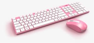 Colored Wireless Keyboard And Mouse Hue Wireless Keyboard - Azio Hue 2 Pink Wireless Keyboard & Mouse Combo - Transparent PNG Free Download