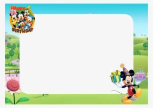 Download Free Printable Mickey Mouse Happy Birthday - Png Cartoon Birthday Frame - Transparent PNG Free Download