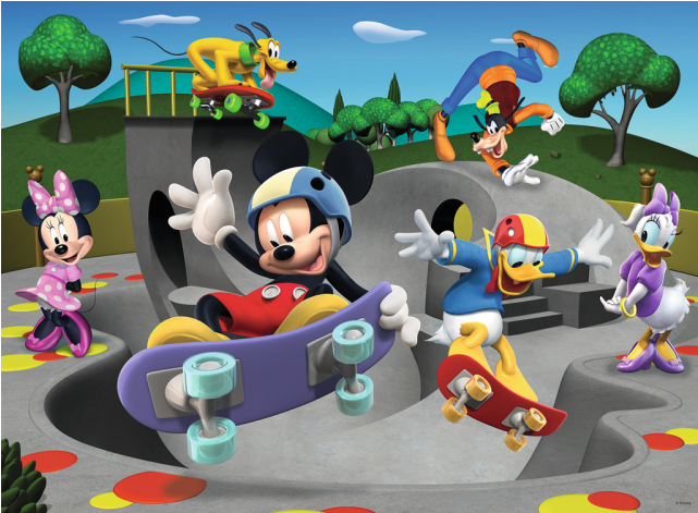 Mickey Mouse Clubhouse - Ravensburger Mickey & Minnie: At The Skate Park - Transparent PNG Free Download