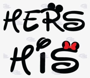 Free Mickey Mouse Ears Font - His And Hers Png - Transparent PNG Free Download