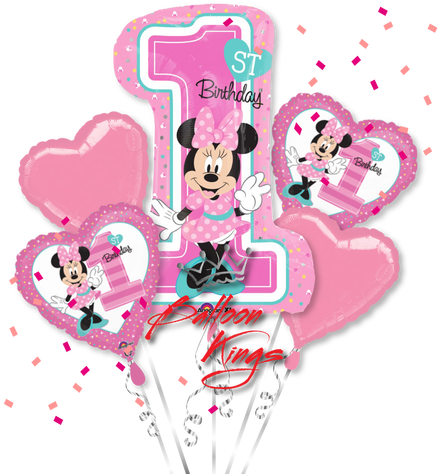 Minnie Mouse Birthday Png - 28" Minnie 1st Birthday Balloon - Mylar Balloons Foil - Transparent PNG Free Download