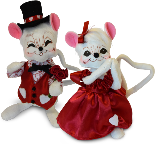 Valentine Boy & Girl Mouse Couple - Stuffed Toy - Transparent PNG Free Download