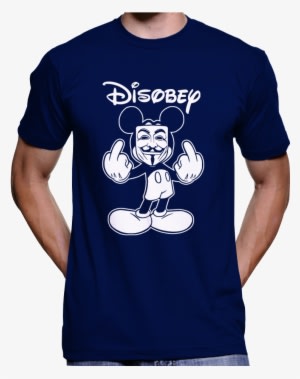 Mickey Mouse Disobey Guy Fawkes Mask Anonymous T-shirt - Free Tommy Robinson T Shirt - Transparent PNG Free Download