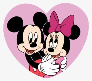 Min Mickpinkheart2 667×592 Pixels Mickey Mouse Cartoon, - Mickey And Minnie Hugging - Transparent PNG Free Download
