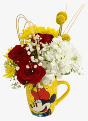 Minnie Mouse Flower Mug With Lid - Flower - Transparent PNG Free Download