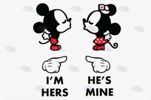 I'm Hers He's Mine Cute Little Mickey Minnie Mouse - Imagenes De Mickey Y Minnie - Transparent PNG Free Download