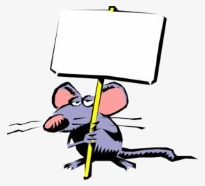 Vector Illustration Of Rodent Mouse With Protest Picket - Save The World With Behavior Analysis - Transparent PNG Free Download