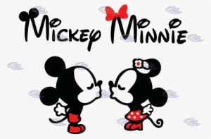 Mickey Minnie Mouse Matching Shirts Cute Kiss Married - Dibujos De Minnie Y Mickey - Transparent PNG Free Download