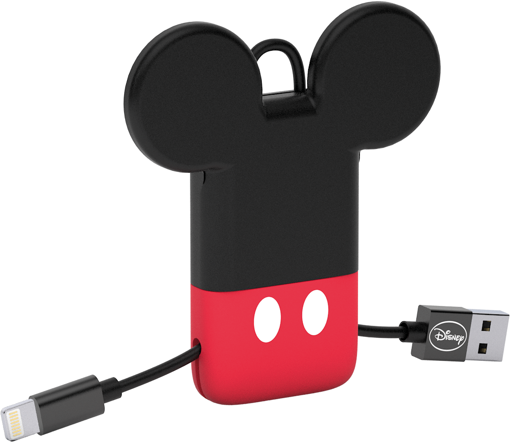 Disney Mickey Mouse Keyline Lightning Cable 22cm - Transparent PNG Free Download
