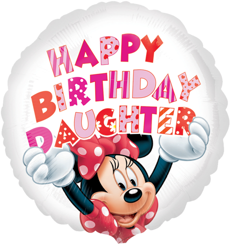 18" Minnie Mouse Happy Birthday Daughter Foil Balloon - Disney Happy Birthday Daughter - Transparent PNG Free Download