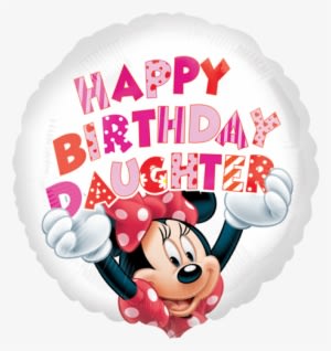 18" Minnie Mouse Happy Birthday Daughter Foil Balloon - Disney Happy Birthday Daughter - Transparent PNG Free Download