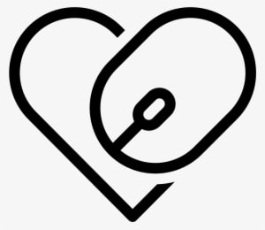 Heart With Mouse Icon - Coração Lápis Icon Png - Transparent PNG Free Download