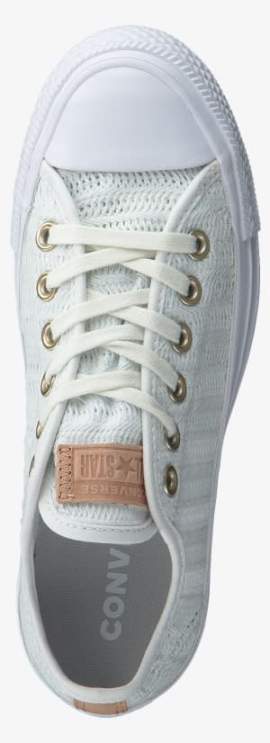 Women White Converse Sneakers Ctas Ox White/tan/mouse - Walking Shoe - Transparent PNG Free Download