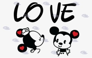 Love Little Mickey Minnie Mouse Kissing Matching Couple - Cute Mickey And Minnie Kisses - Transparent PNG Free Download