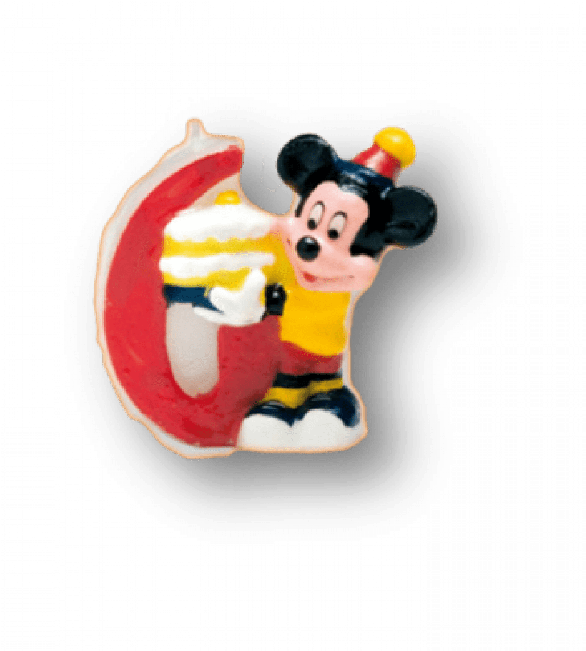 Mickey Mouse Clubhouse Birthday Candle 6 Mickey - Disney - Transparent PNG Free Download