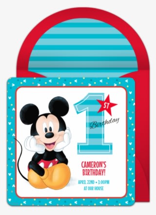 Mickey Mouse 1st Online Invitation - ディズニー キャラクター 本 - Transparent PNG Free Download