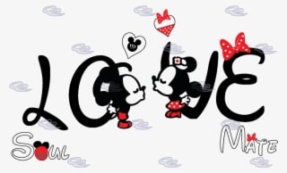 Disney Love Soulmate Matching Couple Shirts With Mickey - Couple Shirt Design Png - Transparent PNG Free Download