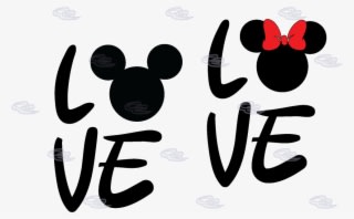 Love With Mickey Mouse Head Minnie Mouse Cute Bow - Love Couple T Shirt - Transparent PNG Free Download