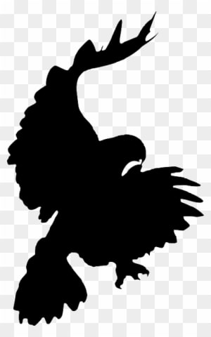 Silhouette, Cartoon, Eagle, Bird, Crow, Flying, Falcon - Hawk Silhouette Transparent - Transparent PNG Free Download