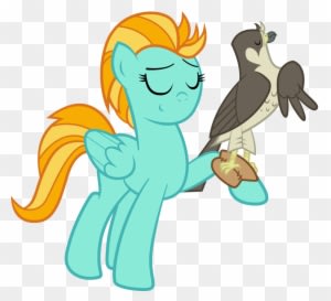 Clamstacker, Bird, Duo, Eyes Closed, Falcon, Falconry, - Mlp Shadowbolts Lightning Dust - Transparent PNG Free Download
