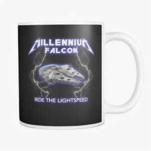 Millennium Falcon Meets Heavy Metal Mug - Millennium Falcon Ride The Lightspeed - Transparent PNG Free Download