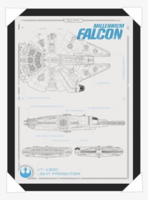 #408 - Official Star Wars Millenium Falcon A3 Poster - Transparent PNG Free Download