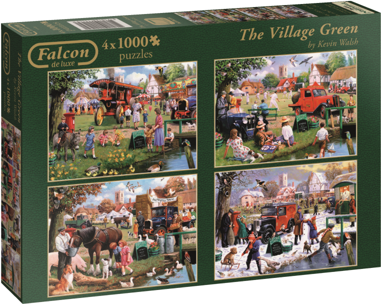 Falcon/jumbo 11145 The Village Green 4 X 1000 Piece - Falcon Deluxe The Village Green Jigsaw Puzzle (4 X - Transparent PNG Free Download