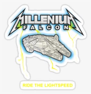 Millennium Falcon Metallica By Obey Zombie - Dsu Abstract Armor Design Wall Sticker - Transparent PNG Free Download
