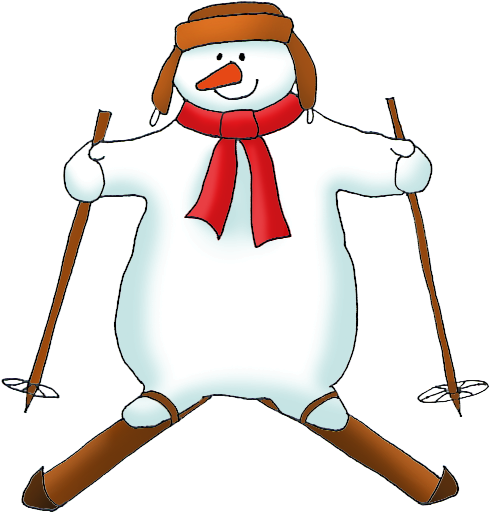 Snowman On Skis Clipart - Snowman Skating Clipart - Transparent PNG Free Download