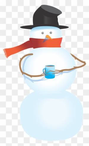 Snowman Free To Use Clipart - Snowman Holding A Cup - Transparent PNG Free Download